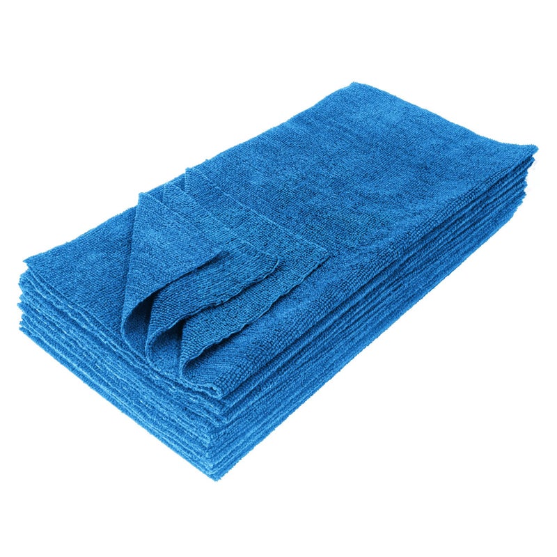 Eurow Ultrasonic Cut 300 GSM Microfiber Cleaning Towels, Streak-Free, Lint-Free, Ultra Absorbent, Scratch-Safe, for Auto Detailing, Home, Kitchen & Multipurpose Use, 16x16, 12-Pack, Blue - Image 1